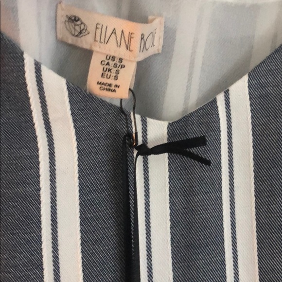 Navy Linen Striped Top - Picture 4 of 4